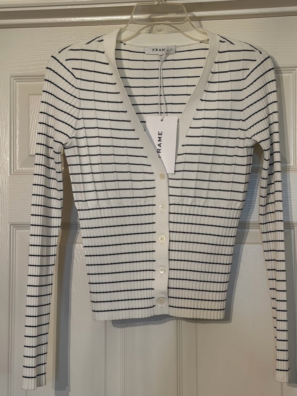 Frame Mixed Rib-Knit Cardigan - Picture 3 of 5